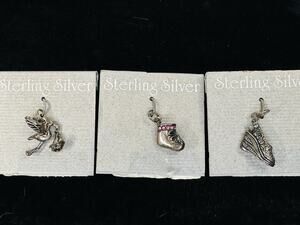 Lot Of 3 Sterling Silver Charms Baby Shoe Stork High Heel Small Vintage Bracelet